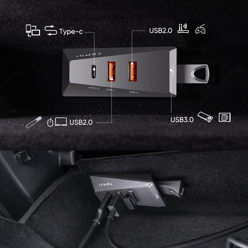 Cybertruck Inspired Glovebox USB Hub